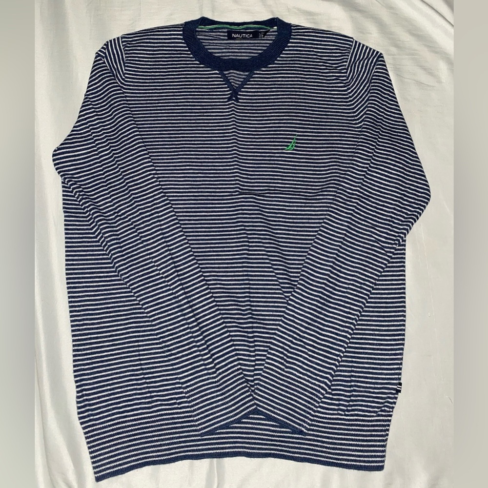 Nautica Striped Crewneck Sweater Mens Small